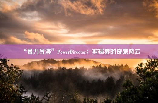 “暴力导演”PowerDirector：剪辑界的奇葩风云